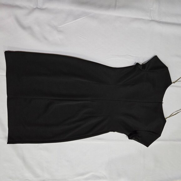 NWOT CONNECTED Apparel black with tan stripes dress size 4P - Picture 6 of 7